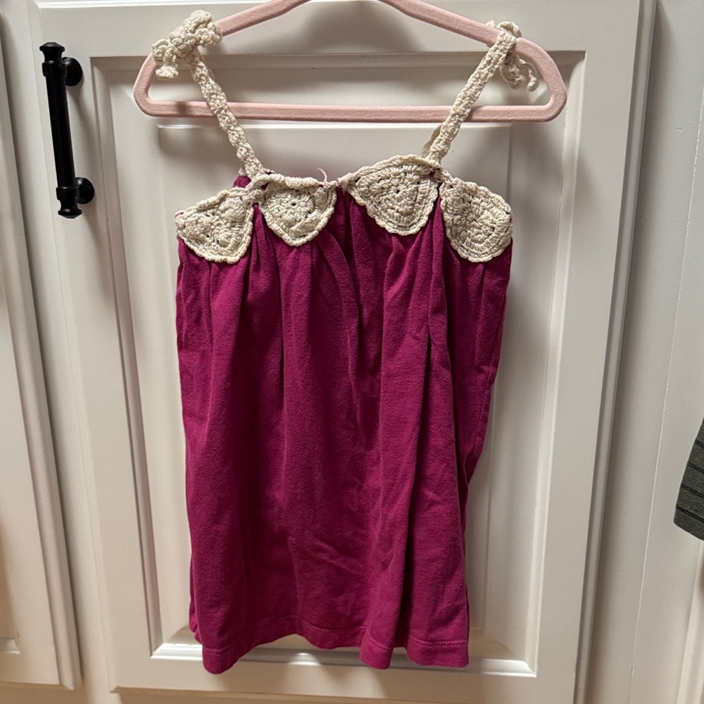GAP BabyGap Toddler Magenta Tank with Crochet Trim